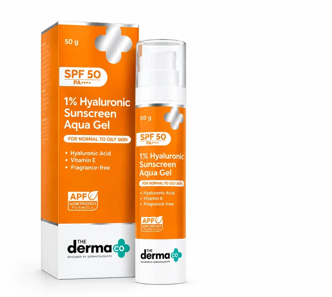 The Derma Co. 1% Hyaluronic Sunscreen Aqua Gel SPF 50 PA++++ 50g 1